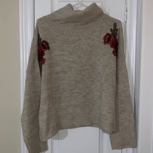 Beige rose turtle neck
